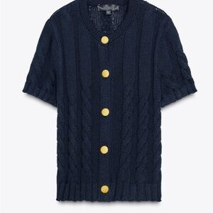 Navy Cable Knit Sweater